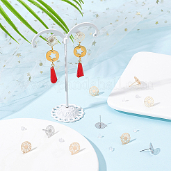 32 шт. 2-х цветная латунная фурнитура для сережек-гвоздиков KK-DC0001-36