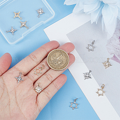 12шт 6 стиля латунные микро проложить прозрачные кубические циркониевые подвески&nbsp;ZIRC-DC0001-02