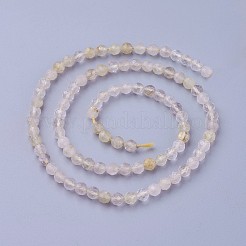 Нити бусин из натурального золота с рутилированным кварцем G-F619-10A-4mm