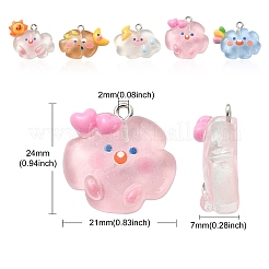 25шт 5 стиля подвески из полупрозрачной смолы&nbsp;RESI-CJ0003-07