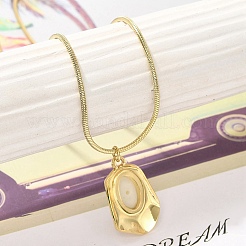 Ожерелья с подвесками из ракушечного жемчуга и полигона NJEW-K255-11G