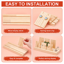 Деревянные выставочные витрины серьги&nbsp;EDIS-WH0029-20A