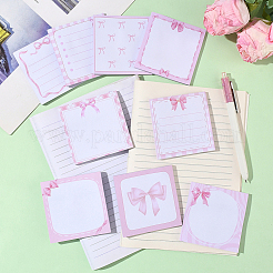 Квадратные с бантовым узором бумажные блокноты для заметок DIY-WH20082-05B