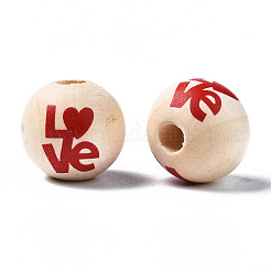 Незаконченная натуральная древесина европейский бисер WOOD-S057-066