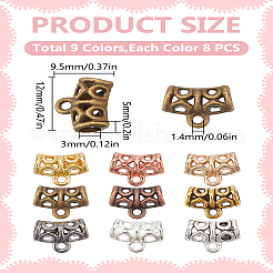 72 шт. 9-х цветные дужки из цинкового сплава в тибетском стиле&nbsp;FIND-LP0002-62