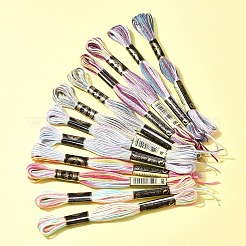 12 моток 6 цвета 6-слойная полиэфирная мулине для вышивания&nbsp;OCOR-FS0001-01B-03