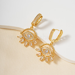 Модные серьги-кольца из латуни с прозрачным кубическим цирконием&nbsp;SD8754-2