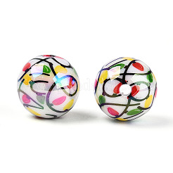 Печатные непрозрачные акриловые бусины&nbsp;MACR-T048-05A