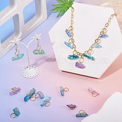 30шт 6 стиля гальванические подвески из натурального кварцевого кристалла&nbsp;PALLOY-TAC0225