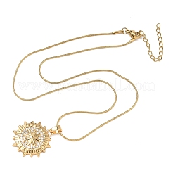 Ожерелья с подвесками из нержавеющей стали 304 с микропаве из прозрачных кубических цирконий для женщин&nbsp;LS-NJEW-Z103-01G-09