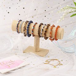 Льняные стойки дисплея браслета t-bar BDIS-WH0003-04B