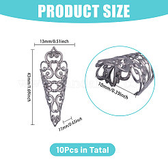 10 шт. полые железные накладки на ногти для пальцев&nbsp;MRMJ-GL0001-20B