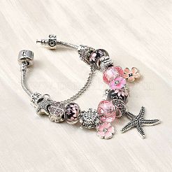 Сплав эмаль европейские бусины браслеты с подвесками BJEW-F495-08P