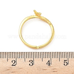 Латунные микро проложить пальцев кольца кубического циркония RJEW-H258-05G