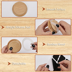 12шт бамбуковые крышки для бутылок AJEW-CA0003-90
