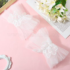 Нарукавники из полиэстерового кружева для невесты&nbsp;AJEW-WH20120-24B