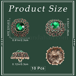 10 шт. пуговица с 1 отверстиями из сплава и стразами BUTT-GF0003-54