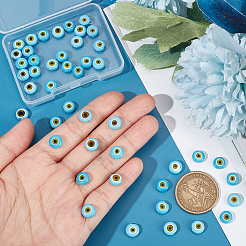 1 нить бусины лэмпворк ручной работы от сглаза LAMP-NB0001-86B