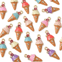 24шт 6 цвета светлые позолоченные подвески из сплава с эмалью&nbsp;ENAM-FS0001-93