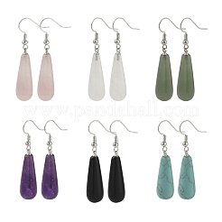 3 пара 3-х стилевых латунных серег-капель&nbsp;EJEW-YW0001-11A