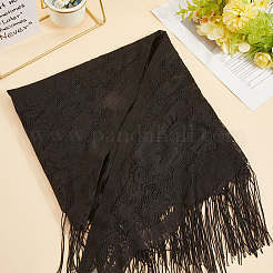 Съемная шаль из полиэстера с кружевным цветком&nbsp;AJEW-WH20072-43C