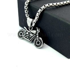 Ожерелья с подвесками в виде мотоциклов из нержавеющей стали для мужских панк-винтажных украшений CM7927