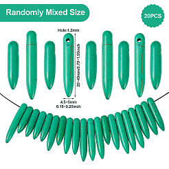 20шт синтетические бирюзовые градуированные бусины с шипами G-TA0001-44