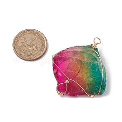 Гальванические большие подвески из необработанного натурального кварца с кристаллами&nbsp;PALLOY-JF02622-03