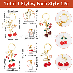 4шт 4 цвета подвески из сплава со стразами&nbsp;KEYC-SC00015