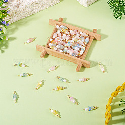 48 шт. 12 стиля подвески-коннекторы из акрила и натурального жемчуга PALLOY-CW00008