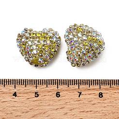 Сверкающие акриловые бусины в форме сердца с украшением из страз OACR-NH0001-02A-05