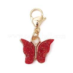 Блестящая бабочка сплав эмаль подвеска украшения&nbsp;HJEW-JM03118