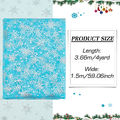 Нейлоновая ткань с узором снежинки DIY-WH0084-85C