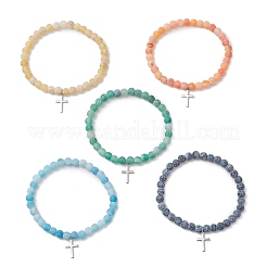 Браслеты с подвесками в виде креста 201 из нержавеющей стали&nbsp;BJEW-JB13251