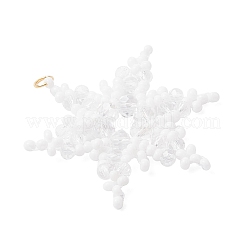 Подвески-снежинки из стеклянных бусин PALLOY-MZ00890-02