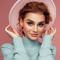 2 пара сережек-гвоздиков в форме лобстера со стразами в двух стилях EJEW-AN0002-67