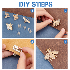 8 комплект из 4 декоративных застежек из цинкового сплава для сумок в стиле пчелы PURS-WR0001-20