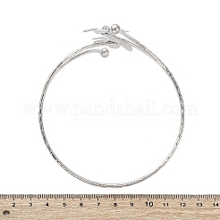 Браслеты-манжеты из цветочного сплава для девушек и женщин AJEW-A063-01E-P