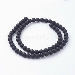 Натуральный черный агат нитей бисера G-G735-60F-6mm-A