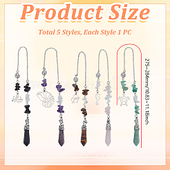 5 шт. маятники для лозоходства из натурального камня PALLOY-GA00051