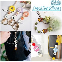 1 набор из 26 белых круглых силиконовых бусин с буквами&nbsp;ST-CJ0041-010