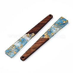 Большие подвески из прозрачной смолы и орехового дерева RESI-N039-68H