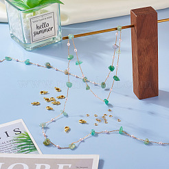 3 м наборы для изготовления ожерелья из натуральной зеленой авантюриновой крошки и АБС-пластика с имитацией жемчуга&nbsp;CHC-TA0001-30A