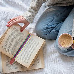 Закладки из искусственной кожи с разноцветными лентами AJEW-WH20002-70I