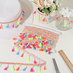 Лента-бахрома из полиэстера «сороконожки» SRIB-CY0001-06A