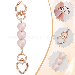 2 шт. розовые цепочки для удлинителей из сплава в форме сердца&nbsp;DIY-AR0004-96