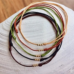 5 шт. латунный браслет из круглых бусин&nbsp;QM9209-6