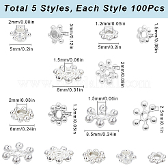 500 шт. 5 стиля бусины-разделители из сплава в виде маргаритки&nbsp;FIND-SP0002-22B