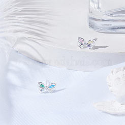 1 пара серег-гвоздиков в форме бабочек из латуни для женщин&nbsp;EJEW-LP0013-07