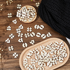 3 набор деревянных пуговиц с тремя отверстиями 3 стилей WOOD-DC0001-36